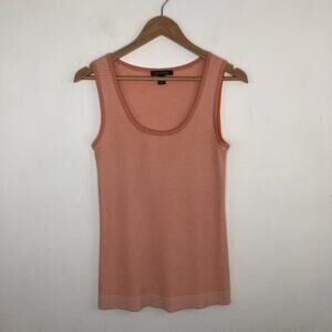 St. John Peach Striped Sleeveless Tank Top Size Medium